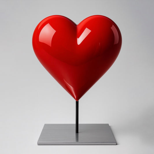 Sculpture œuvre d'art HE[ART] rouge, réalisée par l'artiste [Amor].